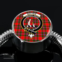 Scottish Butter Clan Tartan Bracelet - Round Shape Pendant Scottish Plaid Tartan Plaid