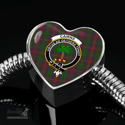 Scottish Cairns Clan Tartan Bracelet - Heart Shape Pendant Scottish Plaid Tartan Plaid