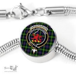 Scottish Farquharson Modern Clan Tartan Bracelet - Round Shape Pendant Scottish Plaid Tartan Plaid