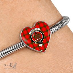 Scottish Darroch Clan Tartan Bracelet - Heart Shape Pendant Scottish Plaid Tartan Plaid