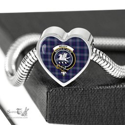 Scottish Nevoy Clan Tartan Bracelet - Heart Shape Pendant Scottish Plaid Tartan Plaid