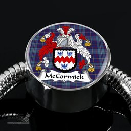 Scottish Mccormick Clan Tartan Bracelet - Round Shape Pendant Scottish Plaid Tartan Plaid