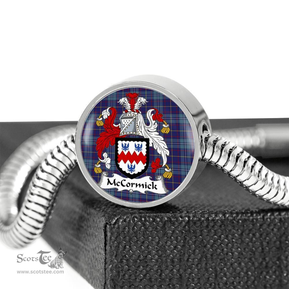 Scottish Mccormick Clan Tartan Bracelet - Round Shape Pendant Scottish Plaid Tartan Plaid