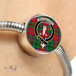 Scottish Macculloch Clan Tartan Bracelet - Round Shape Pendant Scottish Plaid Tartan Plaid