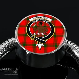 Scottish Darroch Clan Tartan Bracelet - Round Shape Pendant Scottish Plaid Tartan Plaid