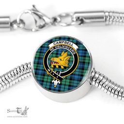 Scottish Campbell Ancient 01 Clan Tartan Bracelet - Round Shape Pendant Scottish Plaid Tartan Plaid