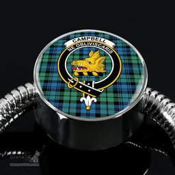 Scottish Campbell Ancient 01 Clan Tartan Bracelet - Round Shape Pendant Scottish Plaid Tartan Plaid