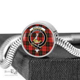 Scottish Wallace Weathered Clan Tartan Bracelet - Round Shape Pendant Scottish Plaid Tartan Plaid