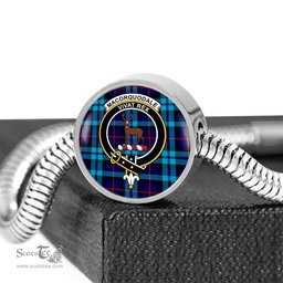 Scottish Maccorquodale Clan Tartan Bracelet - Round Shape Pendant Scottish Plaid Tartan Plaid