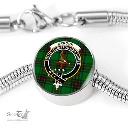 Scottish Orrock Clan Tartan Bracelet - Round Shape Pendant Scottish Plaid Tartan Plaid