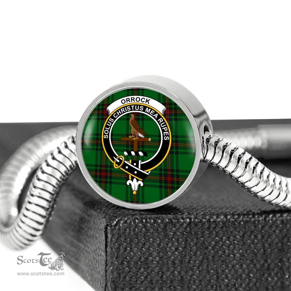 Scottish Orrock Clan Tartan Bracelet - Round Shape Pendant Scottish Plaid Tartan Plaid
