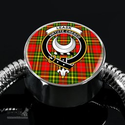Scottish Leask Clan Tartan Bracelet - Round Shape Pendant Scottish Plaid Tartan Plaid