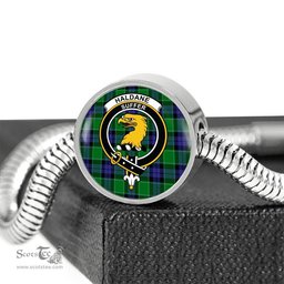 Scottish Haldane Clan Tartan Bracelet - Round Shape Pendant Scottish Plaid Tartan Plaid