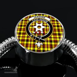 Scottish Jardine Clan Tartan Bracelet - Round Shape Pendant Scottish Plaid Tartan Plaid