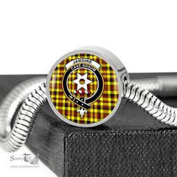 Scottish Jardine Clan Tartan Bracelet - Round Shape Pendant Scottish Plaid Tartan Plaid