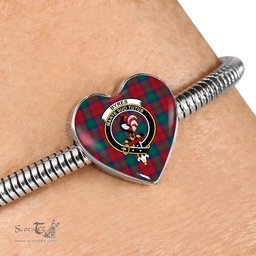 Scottish Byres Clan Tartan Bracelet - Heart Shape Pendant Scottish Plaid Tartan Plaid
