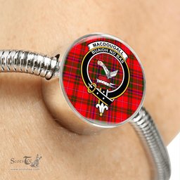 Scottish Macdougall Clan Tartan Bracelet - Round Shape Pendant Scottish Plaid Tartan Plaid