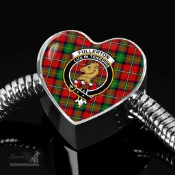 Scottish Fullerton Clan Tartan Bracelet - Heart Shape Pendant Scottish Plaid Tartan Plaid