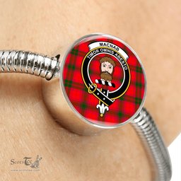 Scottish Macnab Modern Clan Tartan Bracelet - Round Shape Pendant Scottish Plaid Tartan Plaid