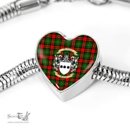 Scottish Blackstock Clan Tartan Bracelet - Heart Shape Pendant Scottish Plaid Tartan Plaid