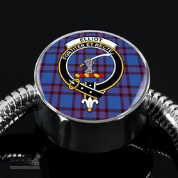 Scottish Elliot Modern Clan Tartan Bracelet - Round Shape Pendant Scottish Plaid Tartan Plaid