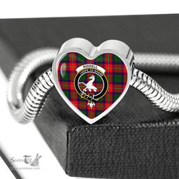 Scottish Riddell Clan Tartan Bracelet - Heart Shape Pendant Scottish Plaid Tartan Plaid