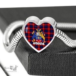 Scottish Mclaughlin Clan Tartan Bracelet - Heart Shape Pendant Scottish Plaid Tartan Plaid