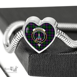 Scottish Morrison Modern Clan Tartan Bracelet - Heart Shape Pendant Scottish Plaid Tartan Plaid