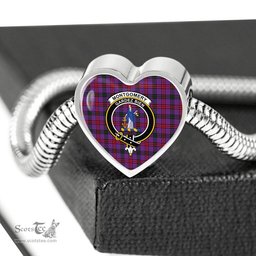 Scottish Montgomery Modern Clan Tartan Bracelet - Heart Shape Pendant Scottish Plaid Tartan Plaid