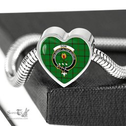 Scottish Don (Tribe-Of-Mar) Clan Tartan Bracelet - Heart Shape Pendant Scottish Plaid Tartan Plaid