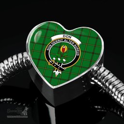 Scottish Don (Tribe-Of-Mar) Clan Tartan Bracelet - Heart Shape Pendant Scottish Plaid Tartan Plaid
