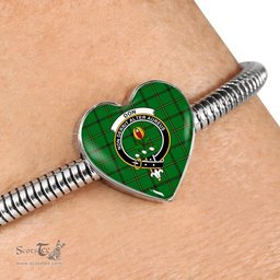 Scottish Don (Tribe-Of-Mar) Clan Tartan Bracelet - Heart Shape Pendant Scottish Plaid Tartan Plaid