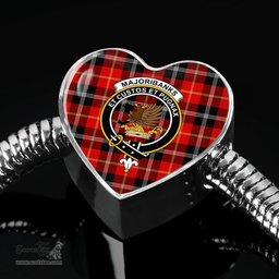 Scottish Majoribanks Clan Tartan Bracelet - Heart Shape Pendant Scottish Plaid Tartan Plaid