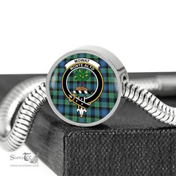 Scottish Mowat Clan Tartan Bracelet - Round Shape Pendant Scottish Plaid Tartan Plaid