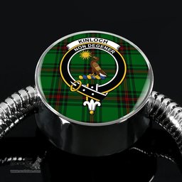 Scottish Kinloch Clan Tartan Bracelet - Round Shape Pendant Scottish Plaid Tartan Plaid