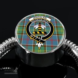 Scottish Whitelaw District Clan Tartan Bracelet - Round Shape Pendant Scottish Plaid Tartan Plaid