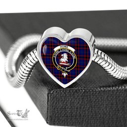 Scottish Home Modern Clan Tartan Bracelet - Heart Shape Pendant Scottish Plaid Tartan Plaid