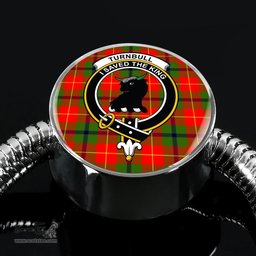 Scottish Turnbull Clan Tartan Bracelet - Round Shape Pendant Scottish Plaid Tartan Plaid