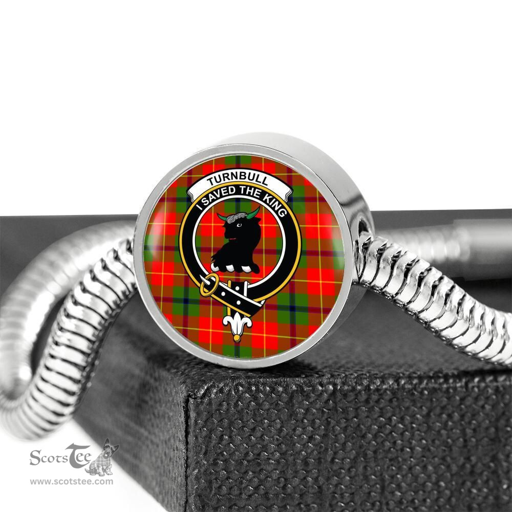 Scottish Turnbull Clan Tartan Bracelet - Round Shape Pendant Scottish Plaid Tartan Plaid