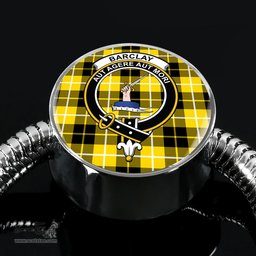 Scottish Barclay Dress Modern Clan Tartan Bracelet - Round Shape Pendant Scottish Plaid Tartan Plaid