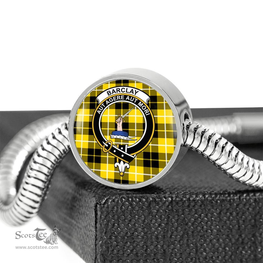 Scottish Barclay Dress Modern Clan Tartan Bracelet - Round Shape Pendant Scottish Plaid Tartan Plaid