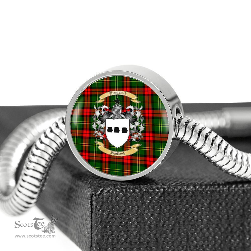 Scottish Blackstock Clan Tartan Bracelet - Round Shape Pendant Scottish Plaid Tartan Plaid
