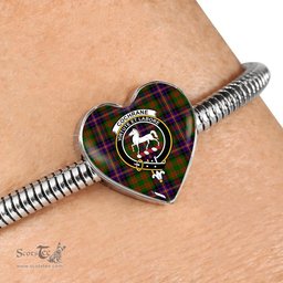 Scottish Cochrane Modern Clan Tartan Bracelet - Heart Shape Pendant Scottish Plaid Tartan Plaid