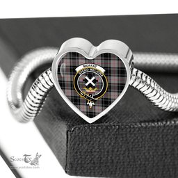 Scottish Moffat Modern Clan Tartan Bracelet - Heart Shape Pendant Scottish Plaid Tartan Plaid