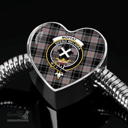 Scottish Moffat Modern Clan Tartan Bracelet - Heart Shape Pendant Scottish Plaid Tartan Plaid