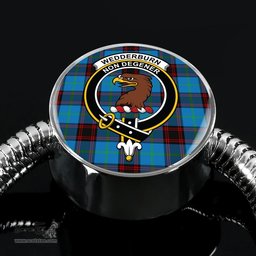 Scottish Wedderburn Clan Tartan Bracelet - Round Shape Pendant Scottish Plaid Tartan Plaid