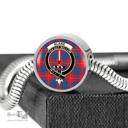 Scottish Blane Clan Tartan Bracelet - Round Shape Pendant Scottish Plaid Tartan Plaid