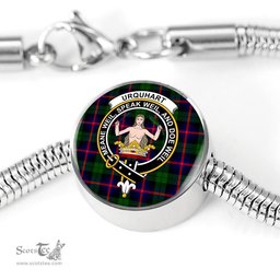 Scottish Urquhart Modern Clan Tartan Bracelet - Round Shape Pendant Scottish Plaid Tartan Plaid
