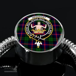 Scottish Urquhart Modern Clan Tartan Bracelet - Round Shape Pendant Scottish Plaid Tartan Plaid