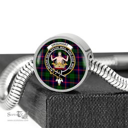 Scottish Urquhart Modern Clan Tartan Bracelet - Round Shape Pendant Scottish Plaid Tartan Plaid